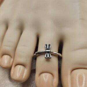 Beachy Dragonfly Toe Ring, adjustable size